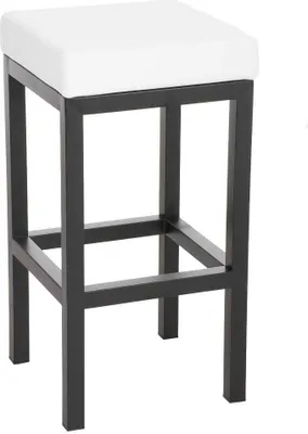 Produktbild von DELUKE® Barhocker KIEL - Weiß, Kunstleder, Stahl, 80cm Höhe | Barhocker ohne Lehne Barstuhl Tresenhocker Tresenstuhl Kneipenhocker Kneipenstuhl