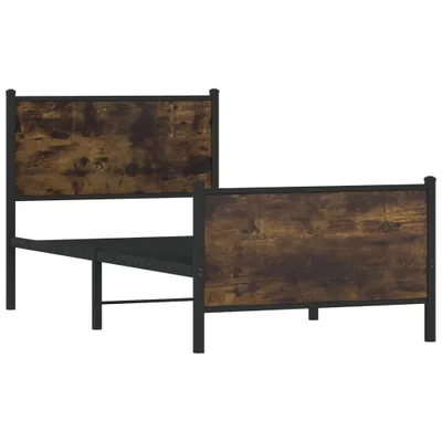 Produktbild von Metallbett ohne Matratze Räuchereiche 90x200 cm