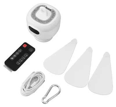 Image de Ventilateur de camping, rechargeable, batterie de 8000 mAh, pales amovibles, télécommande, 3 vitesses, ventilateur portable pour tente, idéal pour les voyages en plein air