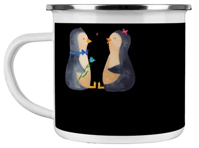 Produktbild von Mr. & Mrs. Panda Campingbecher 1924 Geburtstag - Schwarz - Geschenk, Outdoor Tasse, unvergessliche Geschenke, becher emaille, Pott, Haferl, Teetasse, Geburtstagsfreude
