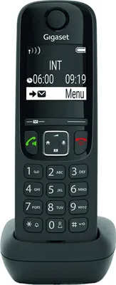 Obrázok produktu pre Gigaset AS690HX, Analógový / DECT telefón, Bezdrôtový handset, Hlasitý odposluch, 150 položky, ID volajúceho, Čierna