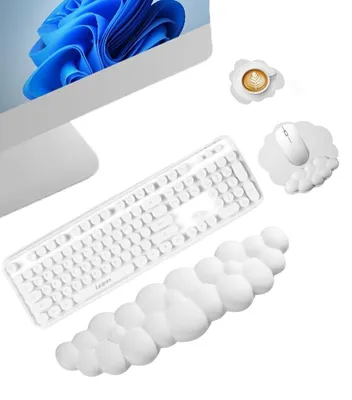 Zdjęcie produktu dla Ergonomiczna podkładka pod nadgarstek - Pianka viscoelastyczna - Miękka skóra - Wsparcie - Komfort - Oddychająca konstrukcja - Podkładka pod klawiaturę