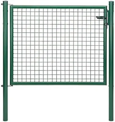 Produktbild von Alberts Wellengitter-Einzeltor mit Zubehör, Breite 125 cm, Höhe 100 cm, grün, zum Einbetonieren, Pfostenstärke 60 mm