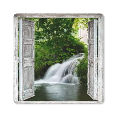 Produktbild von MuchoWow® Mauspad Mousepad Wasserfall - Aussicht - Landschaft 30x30 cm - Mousepads - Maus Mat - Pad - Mausunterlage - Gaming