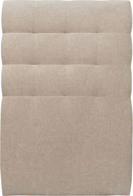 Imagen del producto de Cabecero tapizado, acolchado, en tela de color beige, con una altura de 90 cm