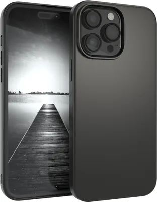Produktbild von EAZY CASE Handyhülle Silikon für Apple iPhone 14 Pro Max Solid Black hoher Rand für Bildschirm & Kamera, Flexibles Silikon, extra dünn und leicht