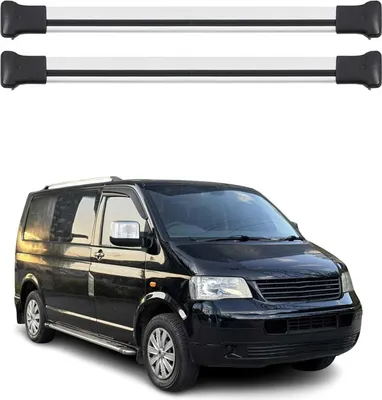 Image de Barres de toit transversales pour VW T5 Transporter 2003-2015 Aluminium Gris