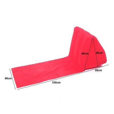 Zdjęcie produktu dla Mata kempingowa, mata plażowa z trójkątną poduszką, mata plażowa, nadmuchiwana mata plażowa z PVC, flokowana mata plażowa z PVC