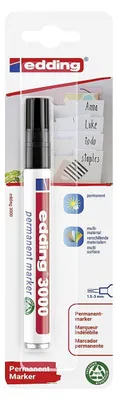 Zdjęcie produktu dla edding Permanentmarker edding 3000, nachfüllbar, 1,5 - 3 mm, schwarz 10 Stück Verkaufseinheit 665773 4004764100798