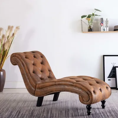 Produktbild von Möbel Chaiselongue Braun Wildleder-Optik - Recamieren &34121
