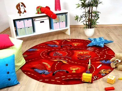 Produktbild von Kinder und Spielteppich Disney Cars Rot Rund in 7 Größen, Größe:240 cm Rund
