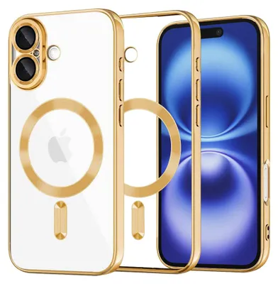 Produktbild von Luxury Crystal MagSafe Hülle für iPhone 16 - Gold KP38091