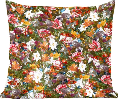 Produktbild von MuchoWow® Zierkissen Sofakissen Wohnzimmer Dekokissen 45x45 cm Blumen - Schmetterling - Design - Kunst - Abstrakt - Malerei - Alte Meister - Schlafpolster - Polster für das Sofa