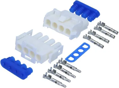 Productafbeelding van Universele Stekkerset - Elektrische Connector - Verlichting Aansluiten - IP57 Stof- en Waterdicht - 4-polig - Wit