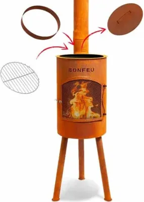 Produktbild von BonFeu Gartenöfen BONGIANO SP Corten - Ø 30 cm x H 142 cm