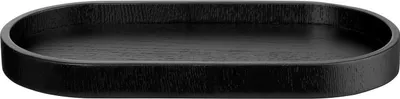 Produktbild von Tablett oval Eiche schwarz 23x11cm