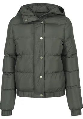 Immagine prodotto di Urban Classics Donna Giacca Puffer con cappuccio oliva scuro - L