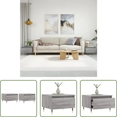 Produktbild von The Living Store Couchtische 2 Stk. Grau Sonoma 50x46x35 cm Holzwerkstoff
