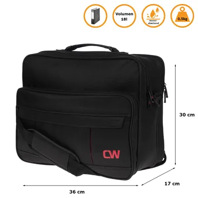 Produktbild von Flugbegleiter Arbeitstasche Messenger Tasche Umhängetasche Schwarz DIN A4 Uni