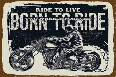 Produktbild von vianmo Holzschild 20x30 cm Ride to live Born to ride