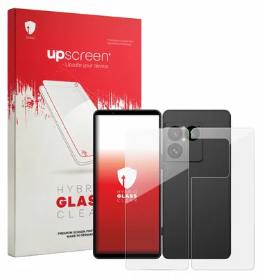 Produktbild von upscreen Schutzglas für Sony Xperia 1 VIII (Display+Rückseite) Schutzfolie Panzer Folie Glas Display Schutz klar