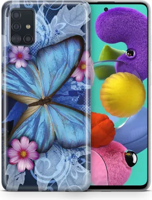 Produktbild von Handyhülle für Samsung Galaxy Schutz Case Cover Bumper Etui Schale Ultra Dünn, Modell:Samsung Galaxy S20 Ultra, Motiv auswählen:Schmetterling Blau
