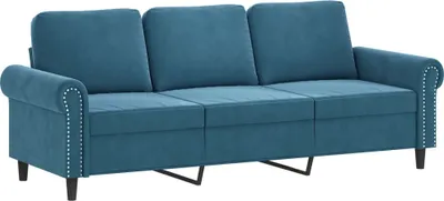 Produktbild von 3-Sitzer-Sofa Blau 180 cm Samt