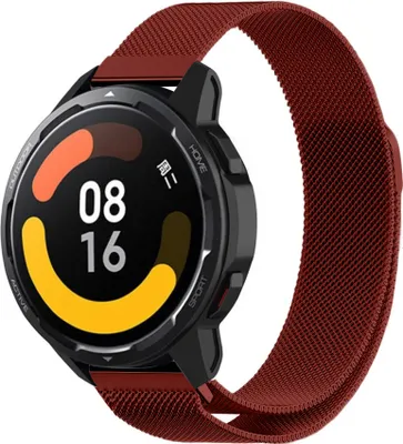 Produktbild von Strap-it Milanese Armband - Kompatibel mit Xiaomi Watch S1 Armband Ersatzarmband Edelstahl - Armband mit Magnetverschluss - Hochwertiges Material - für Smartwatch 22mm Armband Rot