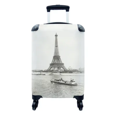 Produktbild von MuchoWow® Koffer Handgepäck Trolley Rollkoffer Kleine Reisekoffer mit 4 Rollen - Frankreich - Eiffelturm - Seine - Cabin Size < 55x40x23 cm & 55x40x20 cm - Fotokoffer - Kabinenkoffer - Boardgepäck - Reise-Box - Reisekoffer - Reisegepäck - Koffer mit Bild - Trolley für Kinder