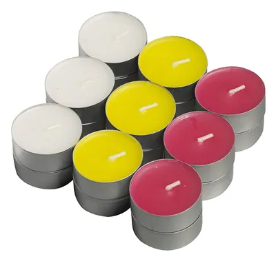 Obrázek produktu pro Bolsius 103626947118, Kulatý, Fuchsiová, Bílá, Žlutá, Citronela, 18 kusů