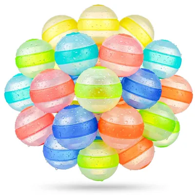 Produktbild von 24 Stück Wiederverwendbare Wasserballons mit Schneller Füllfunktion