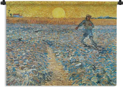 Produktbild von MuchoWow® Wandteppich Wandbehang Der Sämann - Vincent van Gogh 150x112.50 cm Tapisserie Dekoration Wandtuch - Wanddecke - Wandteppiche