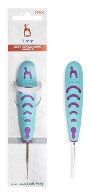 Produktbild von Pony ERGONOMIC Garnhäkelnadel mit Schutzkappe, 1 mm