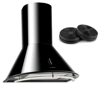 Obrázok produktu pre Klarstein Lumio Neo retro digestor - digestor, nástenný digestor, recirkulačná súprava, 610 m³/h, 3 stupne výkonu, osvetlenie varnej dosky, nehrdzavejúca oceľ, vrátane 2 x filtra s aktívnym uhlím, čierny