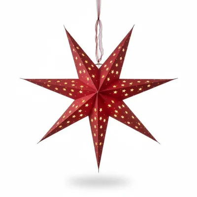 Produktbild von LED Stern ca. 60cm Papierstern mit LED Beleuchtung, Beleuchtete Weihnachtsstern