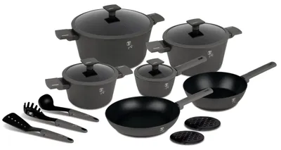 Image de BERLINGERHAUS Set de vaisselle avec surface en titane 15 pcs. Collection Anthracite BH-8141