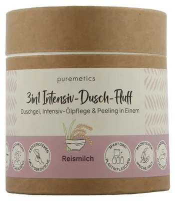 Produktbild von puremetics 3in1 Intensiv-Dusch-Fluff Reismilch (300 g)