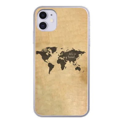 Produktbild von MuchoWow® Handyhülle Schutzhülle Hülle für iPhone 11 Weltkarte - Schwarz - Sprichwörter Silikon Softcase Handy Hülle - Handytasche