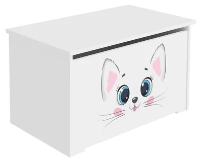 Image de Coffre à jouets DARIA en bois, Stockage de jouets, Meubles pour chambre d'enfant