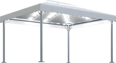 Obrázok produktu pre vidaXL Altánok s LED rozprávkovými svetlami 400x300 cm krémovo biely hliník