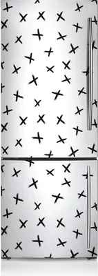 Produktbild von Kühlschrank Aufkleber Kühlschrankmagnete Dekoration Kühlschrankfolie 60x205 cm - Gezogene Kreuze