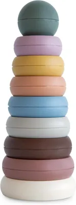 Productafbeelding van Ringtoren Speelgoed - Stapelspeelgoed voor baby's & kinderen - Geschikte leeftijd: +6 maanden - Vrij van BPA - PVC