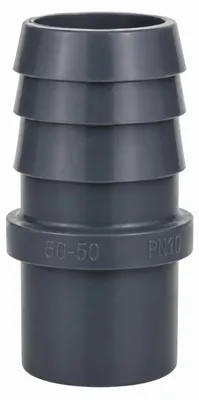 Produktbild von HAF 1x PVC Druckschlauchtülle mit 50mm x 50mm | Schlauchtülle x Klebestutzen | Schlauchverbinder aus grauem PVC-U | PN16 für Pool und Teich
