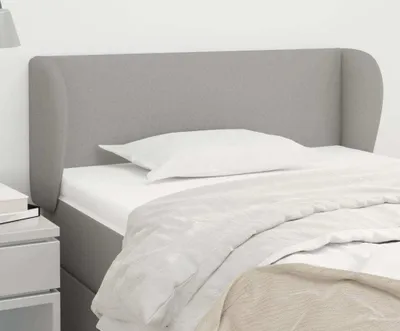 Produktbild von "Rabatt" Bettkopfteil modern - Kopfteil für Bett - mit Ohren Hellgrau 83x23x78/88 cm Stoff - Kopfteile CC4033