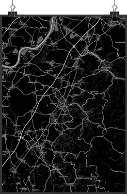 Produktbild von Mr. & Mrs. Panda Bild Bühl DIN A4 - Geschenk, Plakat, drucke, Deko, wanddeko, Wandbild, Stadt Dorf Karte Landkarte Map Stadtplan