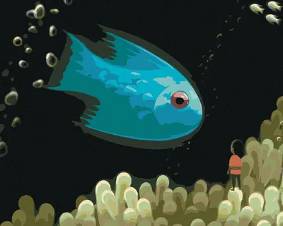 Produktbild von Zuty - Malen nach Zahlen - BLAUER FISCH, 40x50 cm, ohne Keilrahmen