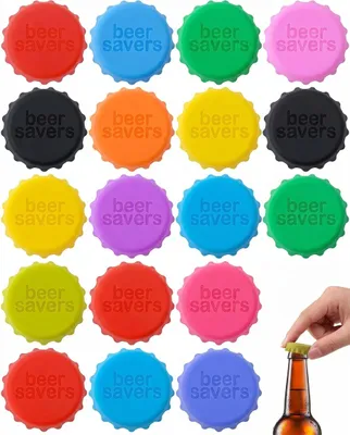 Produktbild von Wiederverwendbare Silikon-Flaschenverschlüsse - 18 Stück Set - Verschluss für Bier- und Glasflaschen - 6 Farben Bunt
