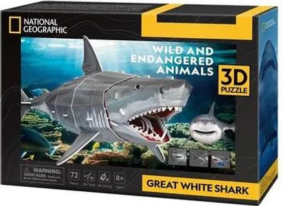 Produktbild von CUBICFUN - 3D Puzzle Weißer Hai 72 Teile