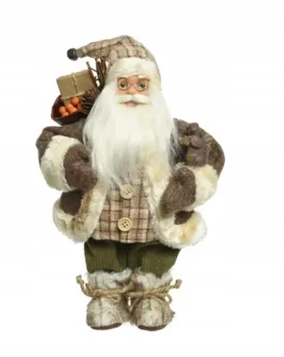 Imagen del producto de Figura decorativa de Papá Noel de pie, con regalo, de 30 cm