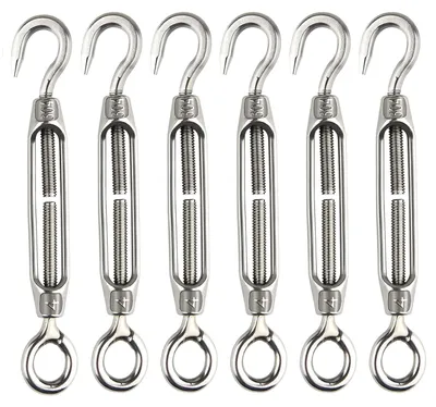 Imagen del producto de Juego de abrazaderas para cables, de 6 piezas, para tuercas y ojales M4, acero inoxidable 304, para colgar plantas